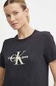 Βαμβακερό μπλουζάκι Calvin Klein Jeans J20J223272 μαύρο SS24