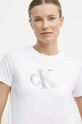 Βαμβακερό μπλουζάκι Calvin Klein Jeans λευκό