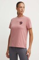 Fjallraven t-shirt Fox Boxy Logo różowy F87153.300