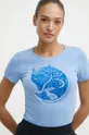 голубой Хлопковая футболка Fjallraven Arctic Fox T-shirt