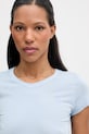 G-Star T-shirt damski bawełniany Overdyed eyben slim v t 2.0 niebieski D24533.B059