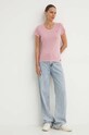 G-Star t-shirt bawełniany D24533.B059 różowy SS25