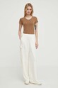 G-Star tricou din bumbac D24533.B059 maro SS25