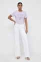 Бавовняна футболка Guess W4GI26.I3Z14 фіолетовий SS24