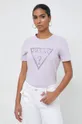 фиолетовой Хлопковая футболка Guess