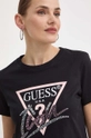 czarny Guess t-shirt bawełniany