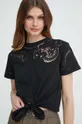 czarny Guess t-shirt bawełniany