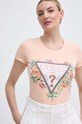 Guess t-shirt pomarańczowy W4GI24.J1314
