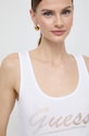 Памучен топ Guess LOGO бял W4GP16.K1814