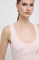 Хлопковый топ Guess розовый W4GP16.K1814