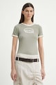 G-Star t-shirt bawełniany zielony D24506.D527