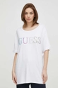 biały Guess t-shirt plażowy Damski