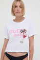 Guess t-shirt plażowy bawełniany E4GI03.I3Z14 biały SS24