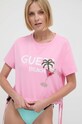 Guess t-shirt plażowy bawełniany E4GI03.I3Z14 różowy SS24