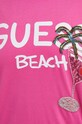 Guess t-shirt plażowy bawełniany różowy E4GI03.I3Z14