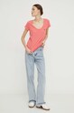 Superdry t-shirt W1011381A.OU3 różowy SS24