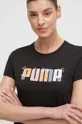 Βαμβακερό μπλουζάκι Puma μαύρο
