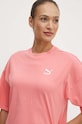 Bavlnené tričko Puma BETTER CLASSICS Oversized ružová 624226