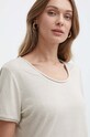 Lanena majica kratkih rukava Morgan DANIA bež DANIA.LIN