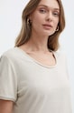 Lanena majica kratkih rukava Morgan DANIA bež DANIA.LIN