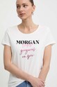 Morgan tricou DLOOKS alb DLOOKS.OFF.WHITE