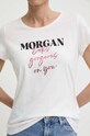 Morgan tricou DLOOKS DLOOKS.OFF.WHITE alb