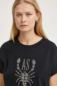 AllSaints tricou din bumbac SCORPION IMO BOY negru WG520Z