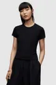 črna Bombažna kratka majica AllSaints STEVIE Ženski