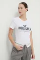 bela Bombažna kratka majica Hollister Co.