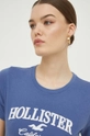 granatowy Hollister Co. t-shirt bawełniany