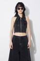 adidas Originals kamizelka jeansowa tkanina czarny IT7270