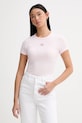 Tommy Jeans t-shirt aplikacja różowy DW0DW17881
