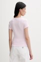Odjeća Tommy Jeans majica za žene od pamuka s elastanom DW0DW17881 roza