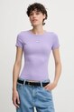 Tommy Jeans t-shirt elasztánnal lila DW0DW17881
