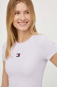 Футболка Tommy Jeans с эластаном фиолетовой DW0DW17881