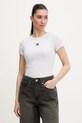 Tommy Jeans t-shirt damski bawełniany z elastanem szary DW0DW17881