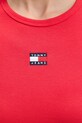 Tommy Jeans tričko dámské bavlněné s elastanem DW0DW17881 červená