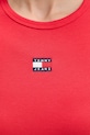 Tommy Jeans tričko dámské bavlněné s elastanem DW0DW17881 červená