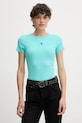Tommy Jeans tricou imprimeu turcoaz DW0DW17881