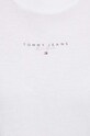 Βαμβακερό μπλουζάκι Tommy Jeans λευκό DW0DW17828