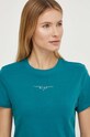 Βαμβακερό μπλουζάκι Tommy Jeans DW0DW17828 τιρκουάζ SS24