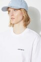 Carhartt WIP t-shirt bawełniany S/S Script Embroidery T-S I032293.00AXX biały