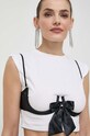 Elisabetta Franchi t-shirt bawełniany TO01542E2 biały