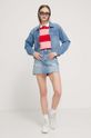 Bavlnený top Tommy Jeans DW0DW17764 červená SS24