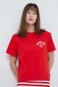 Βαμβακερό μπλουζάκι Tommy Jeans κόκκινο DW0DW17831