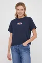 mornarsko modra Bombažna kratka majica Tommy Jeans Ženski