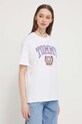Bavlněné tričko Tommy Jeans bílá DW0DW17824
