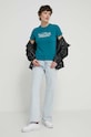 Хлопковая футболка Tommy Jeans DW0DW17826 бирюзовый SS24