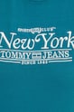 Хлопковая футболка Tommy Jeans DW0DW17826 бирюзовый