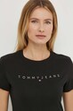 Βαμβακερό μπλουζάκι Tommy Jeans DW0DW17827 μαύρο SS24